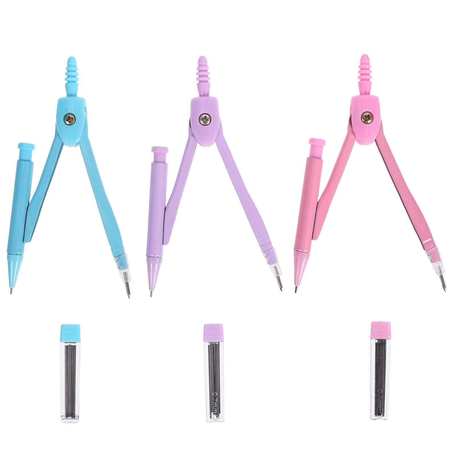 Math Geometry Set With Compass - 幾何学製図用金属製コンパスセット 数学学生用製図ツール サークルメーカー ステンレス製円形コンパス