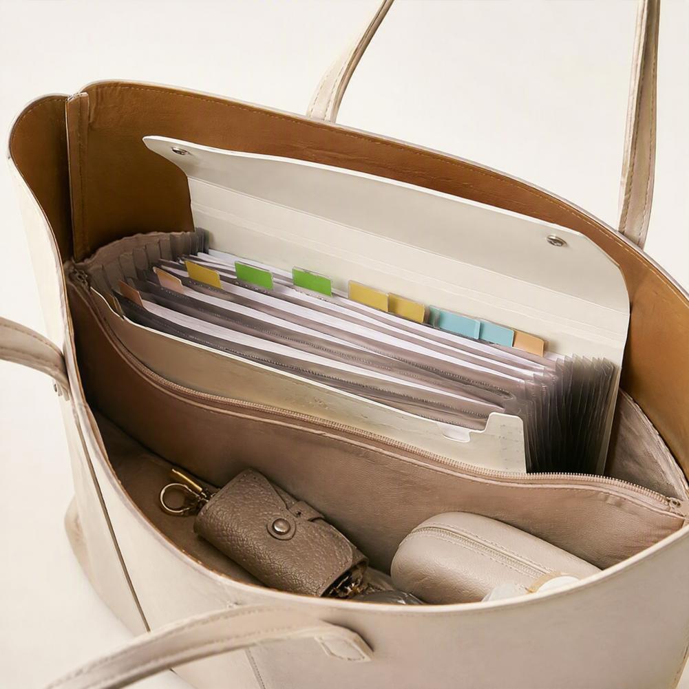 Expandable Accordion File Folder 13 Pockets - 拡張可能なファイルフォルダー、13ポケット付き拡張ファイルフォルダーオーガナイザー、ポータブルアコーディオンドキュメントホルダー、A4サイズ、オフィス用