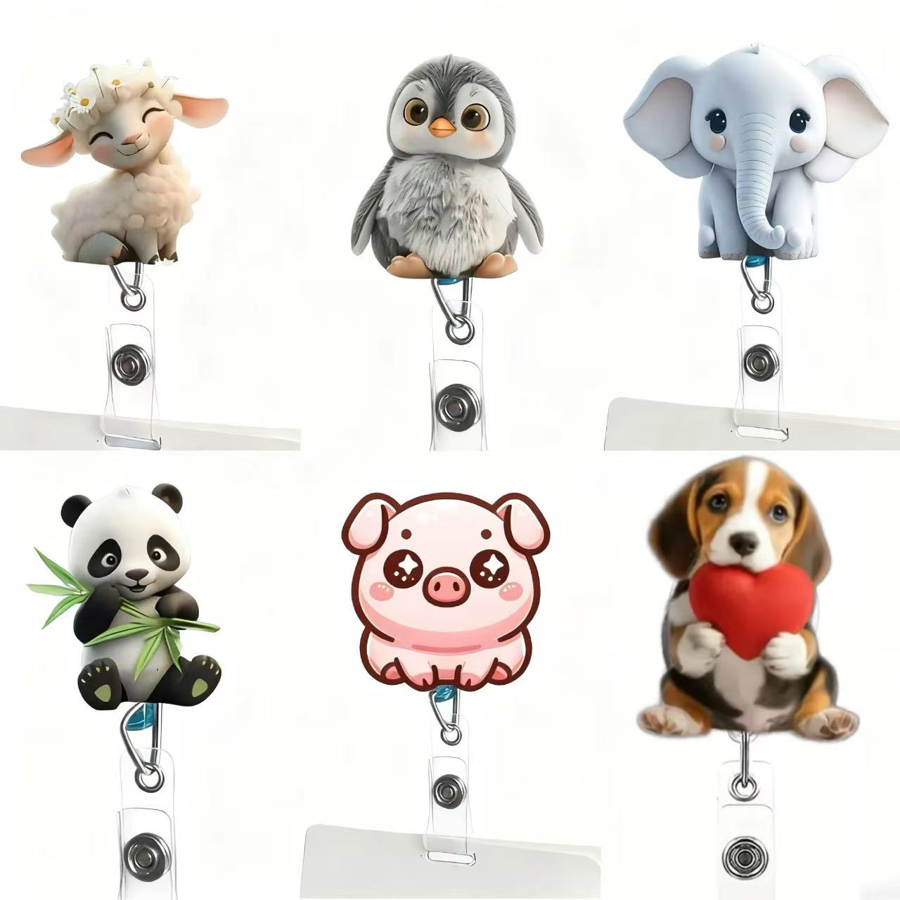 School Supplies - 看護師用のかわいい猫の伸縮式バッジリール1個 - 耐久性のあるアクリル製IDホルダー、看護師/学生向けの最適な学用品