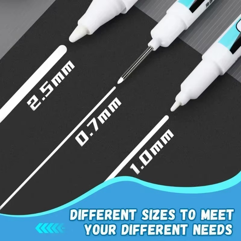 Stationery - 0.7/1.0/2.5 ミリメートル白永久マーカーペンマーカーペイントペン木材岩プラスチックガラス石メタキャンバスセラミック画材用