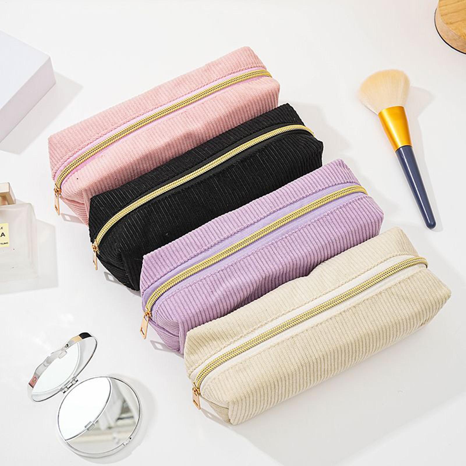 Aesthetic Large Pencil Case Pouch - 女の子用ペンシルポーチ 大型ペンバッグ 文房具オーガナイザー 学校用品 コーデュロイペンシルポーチ ペンケース