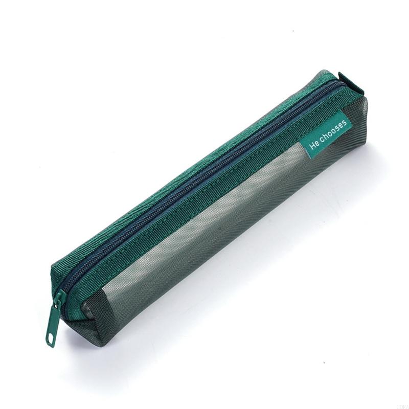 Clear Mesh Pencil Pouch For Exam - CORA クリアメッシュ鉛筆ケースシースルー鉛筆ポーチジッパーペンポーチ小さなポータブル化粧バッグ学生学校試験用