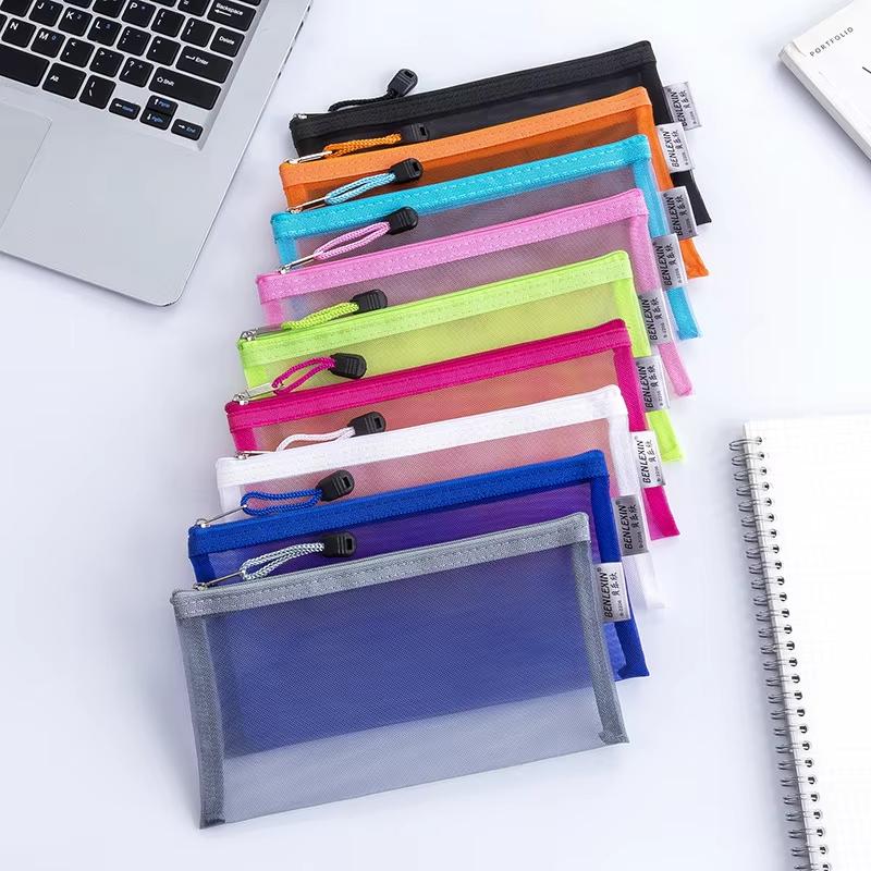 Clear Mesh Pencil Pouch For Exam - 新しい耐久性のあるジッパーメッシュペンシルポーチ透明、学校試験、オフィス、日常収納用、文房具用クリアメッシュペンシルケース
