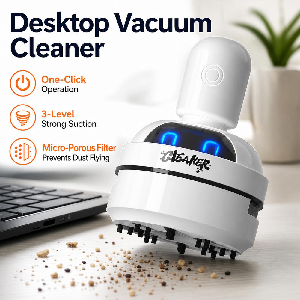 Mini Desktop Vacuum Cleaner For Eraser Dust - 静音デスクトップミニ掃除機 3段階調整可能な吸引力 キーボードクリーナー 消しゴム ダストスイーパー マイクロフィルター付き