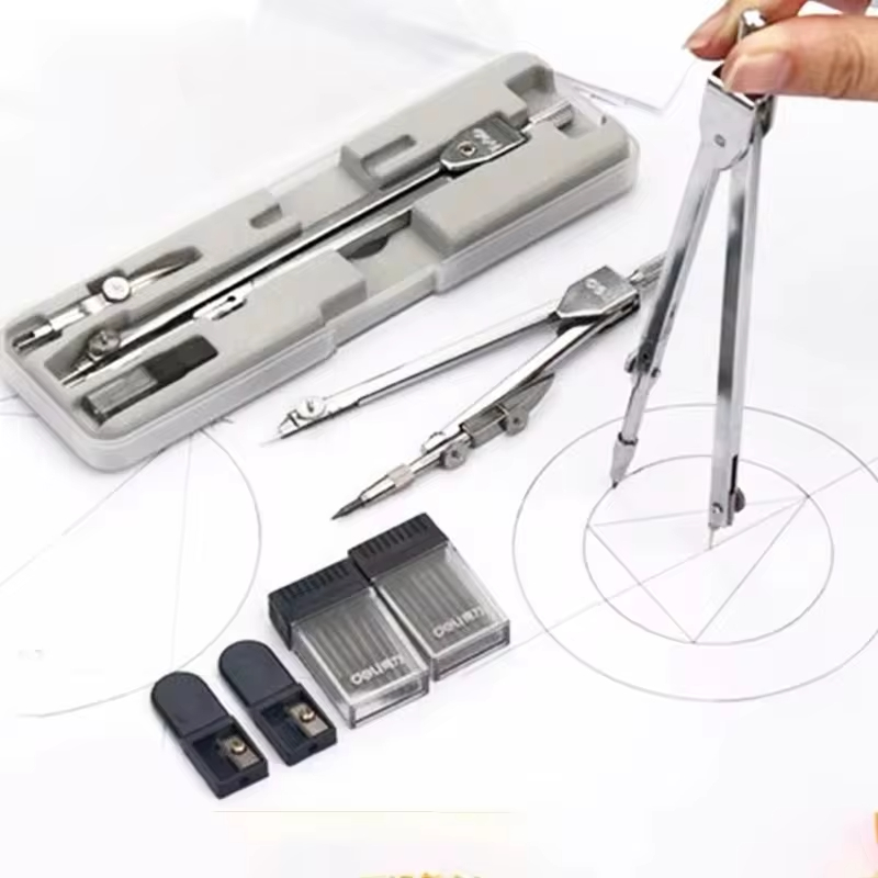 Math Geometry Set With Compass - ステンレス鋼多機能製図コンパス、数学幾何学、耐久性のある円ツール、学用品、セットあたり2 4 5 6個