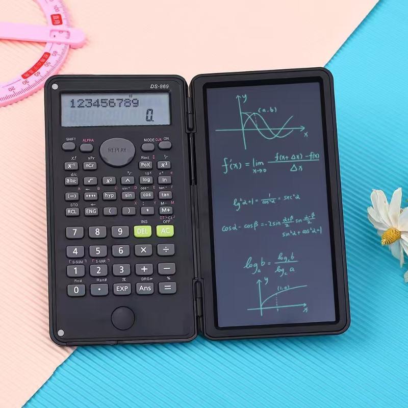 Scientific Calculator For Secondary School - 折りたたみ式LCDライティングタブレットと複数の計算機能を備えた科学計算機、学生の学校試験や大学での学習に最適