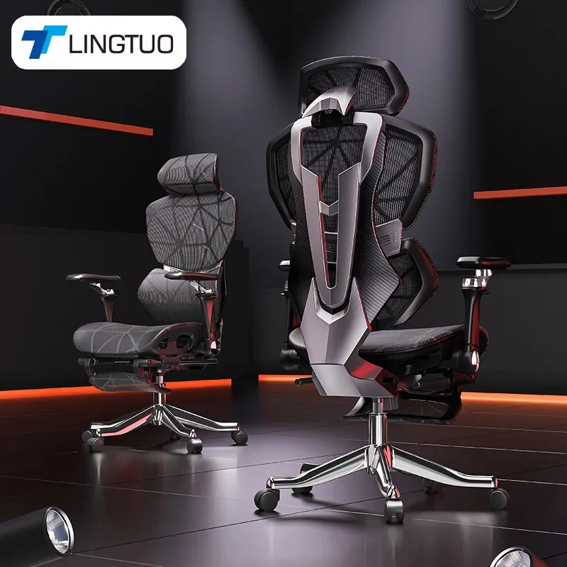 Office Furniture - 精巧な多機能チェア、ハイエンドeスポーツ人間工学に基づいたゲーミングチェア、通気性のある調整可能な9Dアームレスト付き
