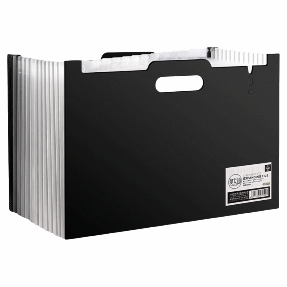 Expandable Accordion File Folder 13 Pockets - 13 ポケット拡張ファイルフォルダー A4 垂直アコーディオンドキュメントオーガナイザーハンドヘルド大容量試験用紙収納バッグ