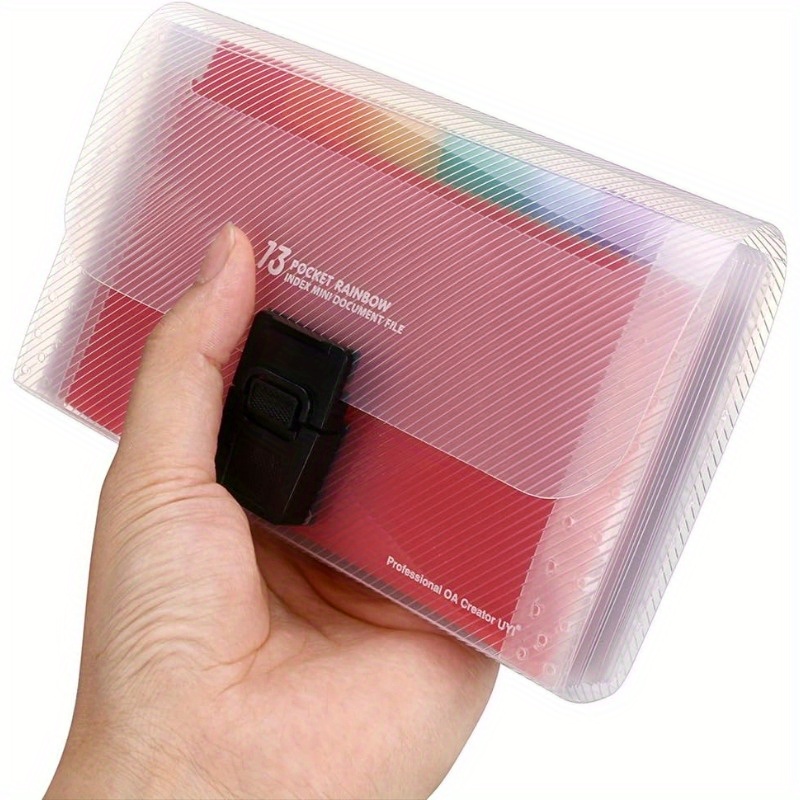 A6拡張ファイルオーガナイザー13ポケット、ボタン留めのアコ - Expandable Accordion File Folder 13 Pockets のレビューと価格