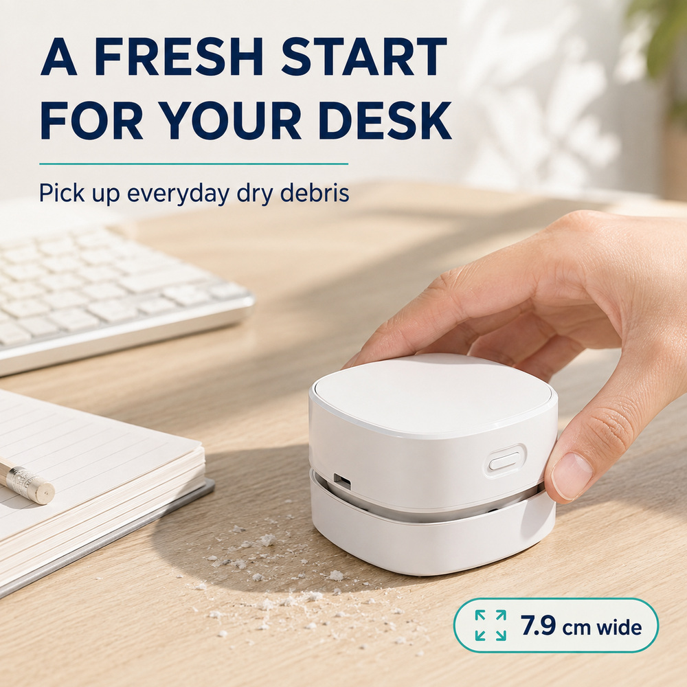 ミニデスクトップ掃除機、コードレスハンドヘルドデスクダストス - Mini Desktop Vacuum Cleaner For Eraser Dust のレビューと価格