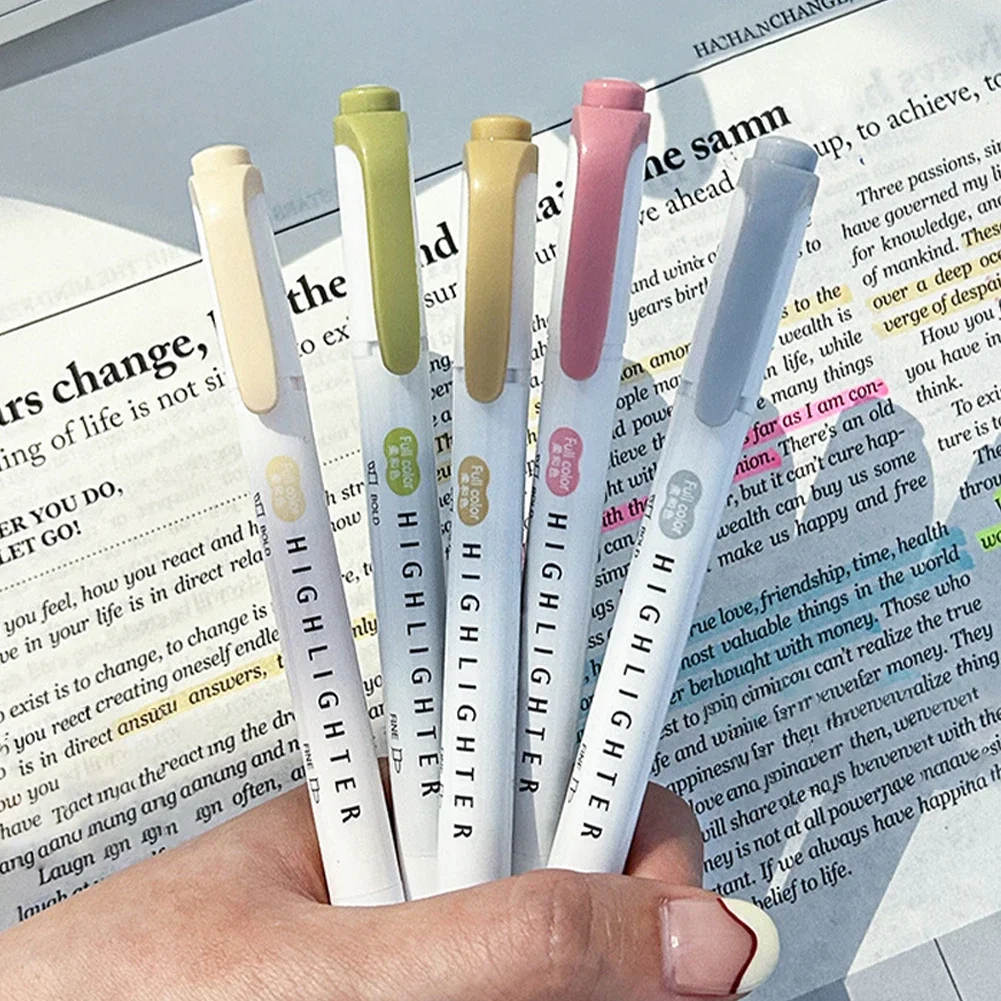 パステルカラー蛍光ペン、デュアルチップ蛍光フックペン、カラー - Pastel Highlighter Set Double Ended のレビューと価格