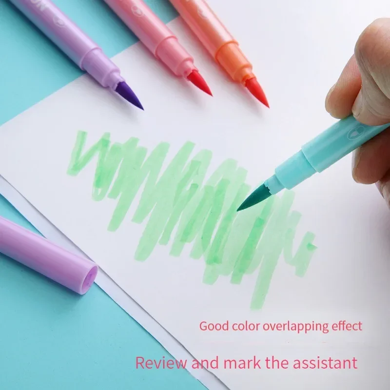 カワイイカラーブラシ蛍光ペン、マンガペン、パステルカラー、ス - Pastel Highlighter Set Double Ended のレビューと価格