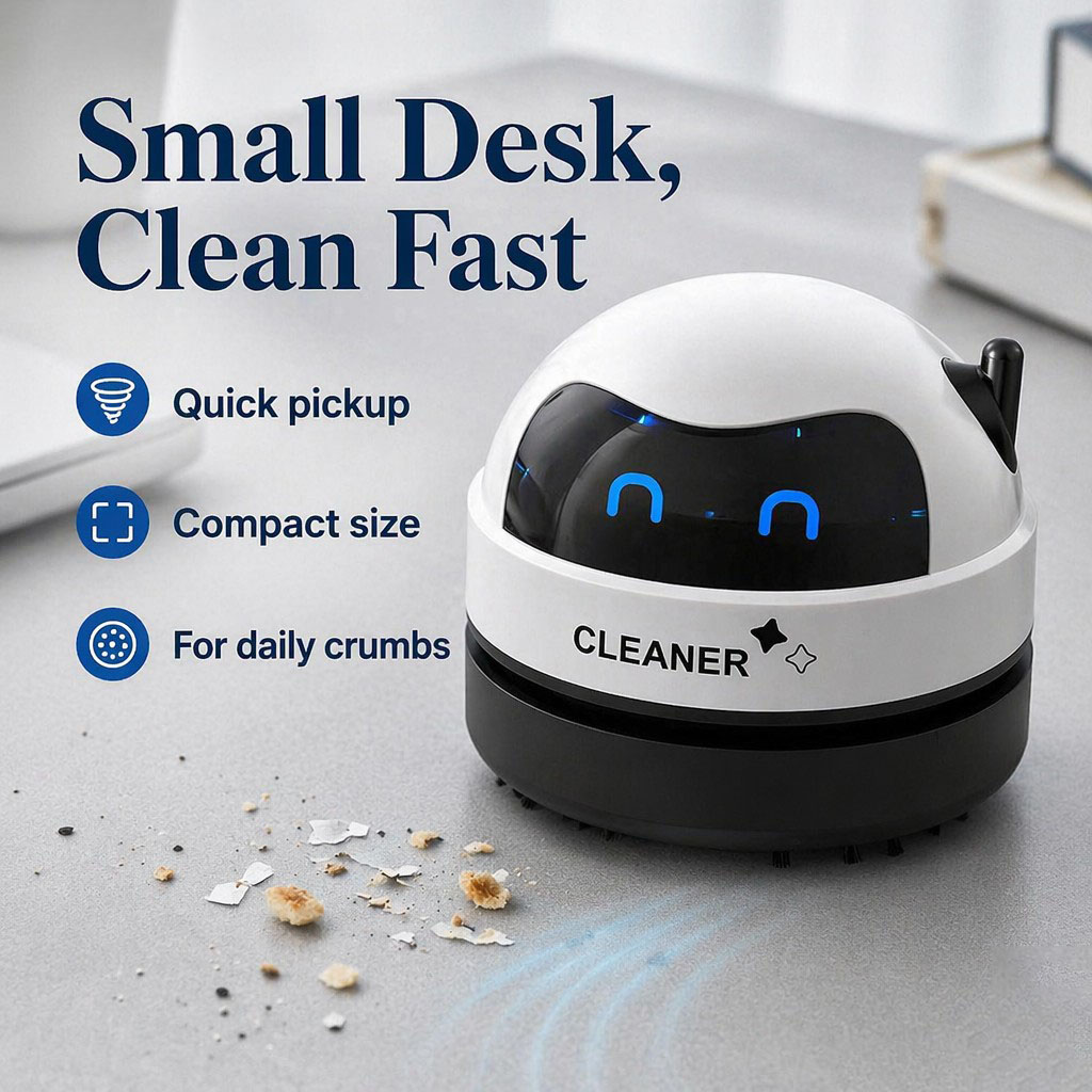 ミニデスクトップ掃除機360 °   スパイラル吸引式ポータ - Mini Desktop Vacuum Cleaner For Eraser Dust のレビューと価格