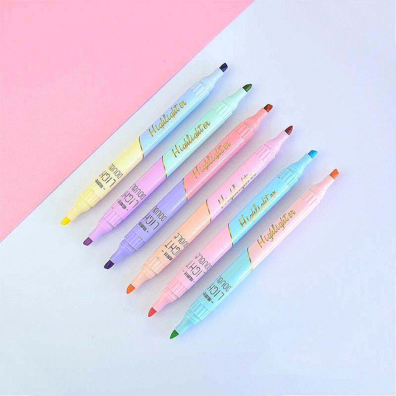 スポーツシューズ,6本,ダブルチップペン,カワイイ,キャンデ - Pastel Highlighter Set Double Ended のレビューと価格