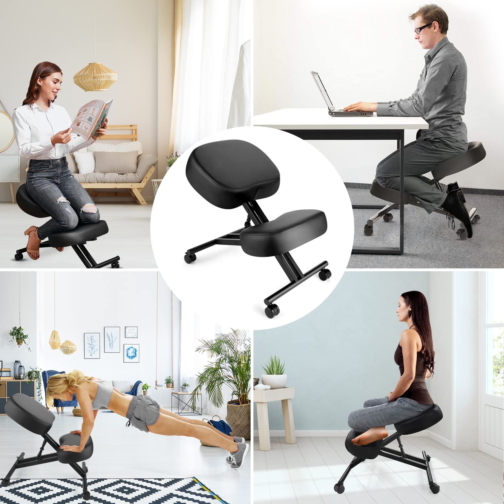 オフィス用のエルゴノミクスニーリングチェア、家庭およびオフィ - Office Furniture のレビューと価格