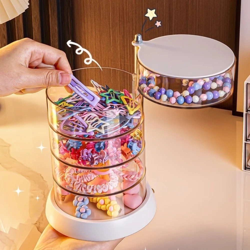 360度回転式クリアヘアアクセサリーオーガナイザー、コンパク - Desk Accessories のレビューと価格