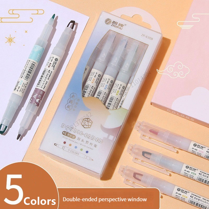 カワイイカラーペン,5ピース/セットダブルチップペン,マンガ - Pastel Highlighter Set Double Ended のレビューと価格