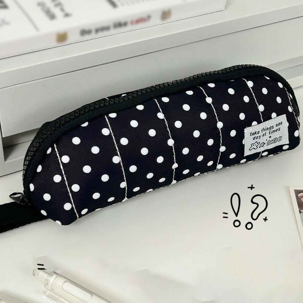 おしゃれな水玉模様ペンケース ポータブル韓国風ペンポーチ 手 - Aesthetic Large Pencil Case Pouch のレビューと価格