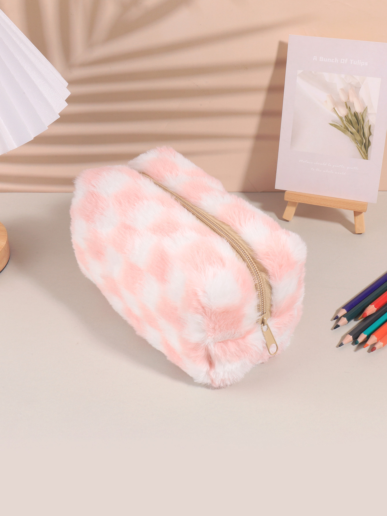 かわいい韓国風チェック柄ペンケース、大型スクールポーチジッパ - Aesthetic Large Pencil Case Pouch のレビューと価格