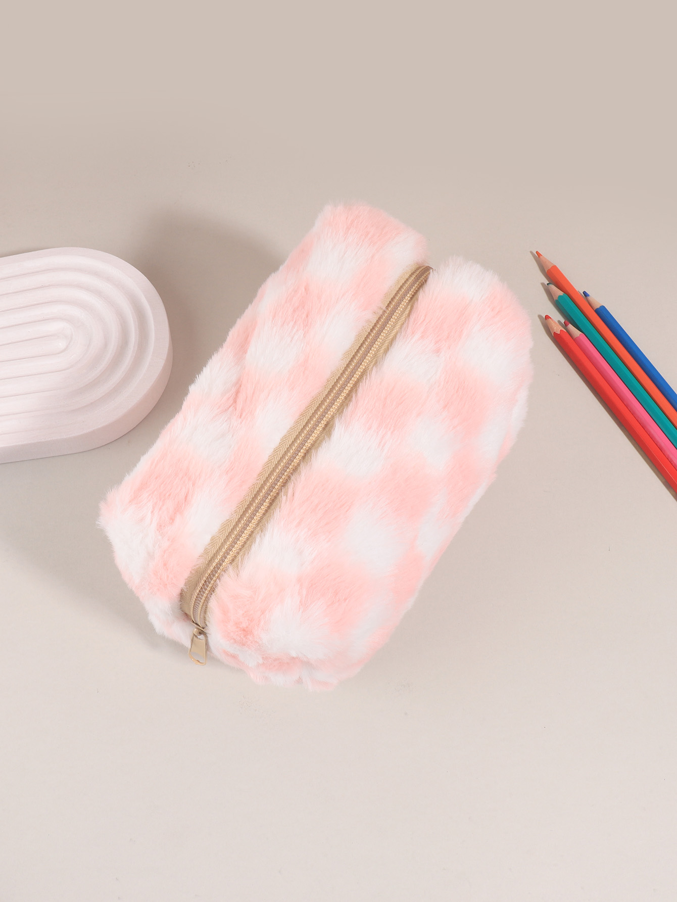 かわいい韓国風チェック柄ペンケース、大型スクールポーチジッパ - Aesthetic Large Pencil Case Pouch のレビューと価格