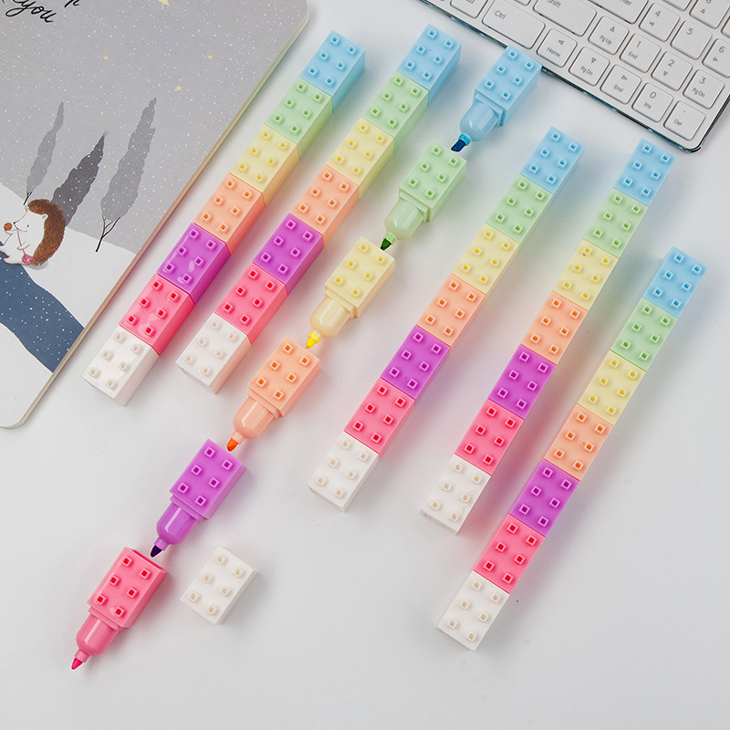 6 個パステルカラーボディビルディングブロック蛍光ペンセット - Pastel Highlighter Set Double Ended のレビューと価格