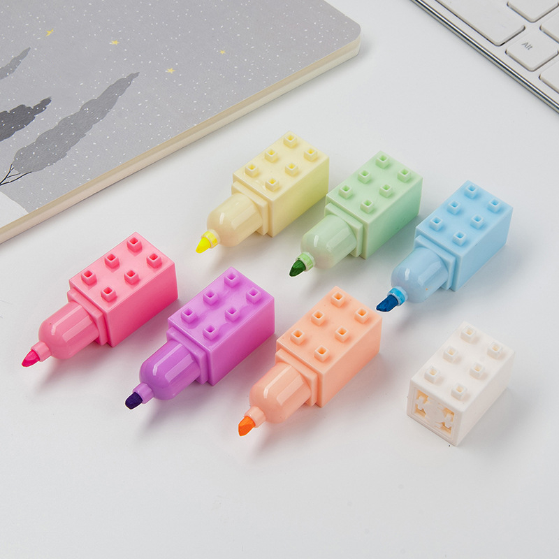 6 個パステルカラーボディビルディングブロック蛍光ペンセット - Pastel Highlighter Set Double Ended のレビューと価格