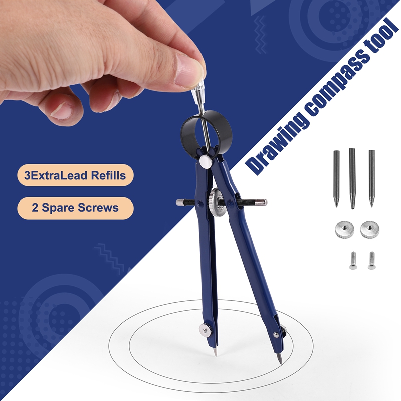4個入り X(プロ仕様コンパス、ロック付きコンパス幾何学セッ - Math Geometry Set With Compass のレビューと価格