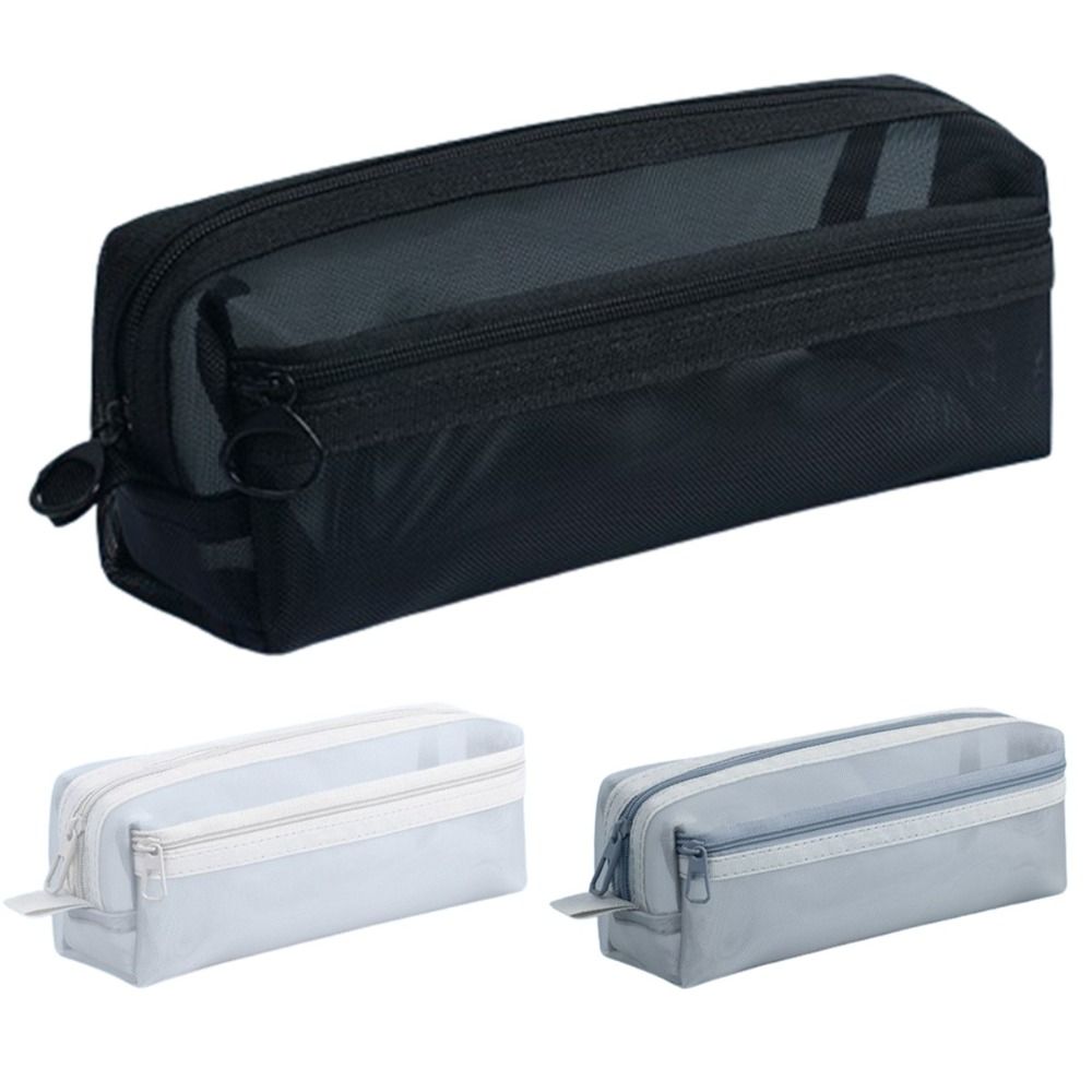 大容量二層メッシュペンオーガナイザー、学生、教師、試験用品用 - Clear Mesh Pencil Pouch For Exam のレビューと価格