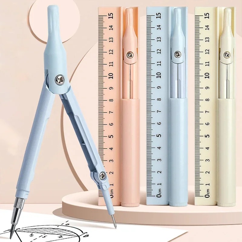 3 in 1 コンパス幾何学セット定規鉛筆かわいい多機能描画 - Math Geometry Set With Compass のレビューと価格