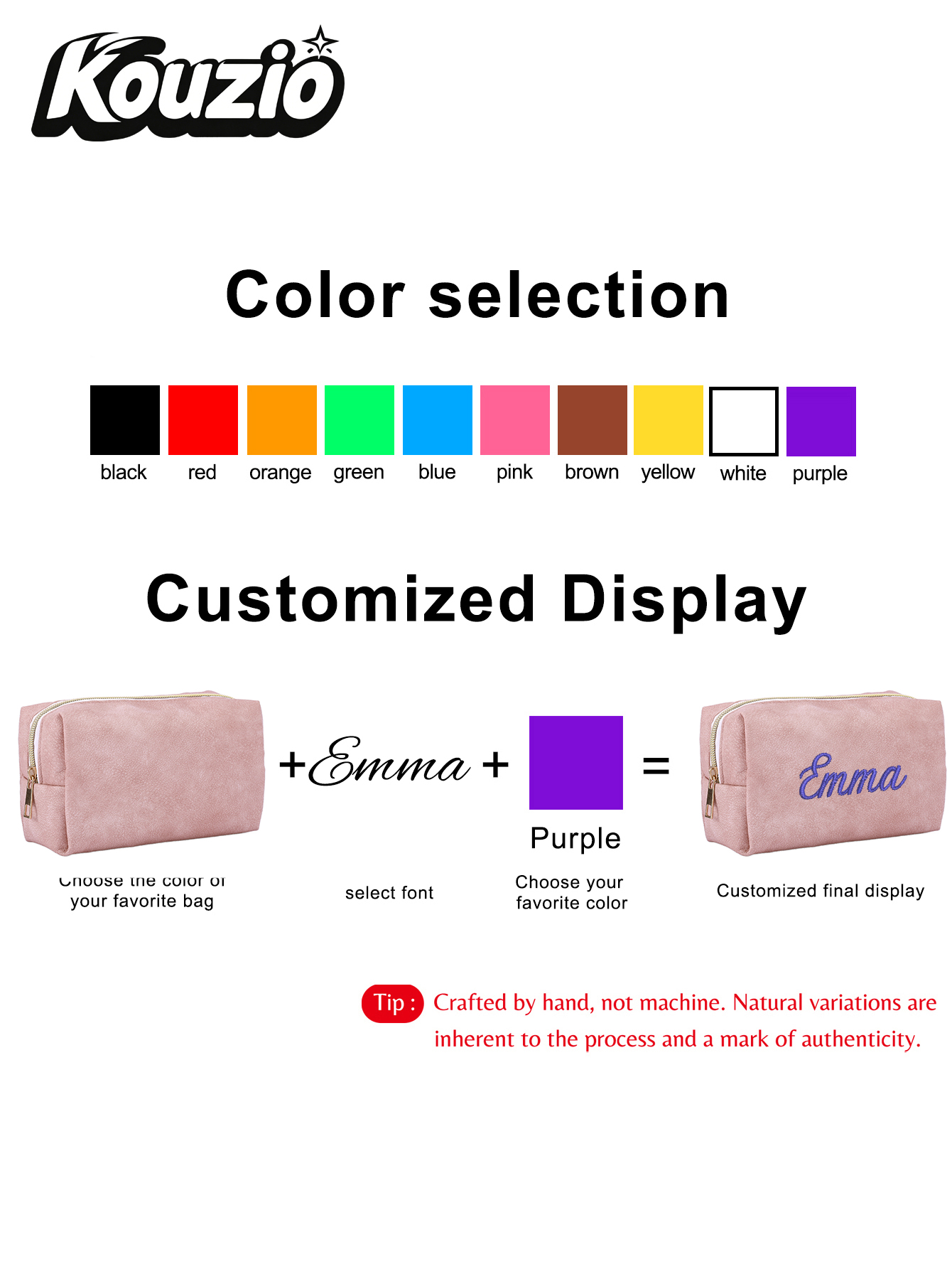 大きな正方形のフェイクスエード製カスタムテキスト刺繍ジッパー - Stationery のレビューと価格