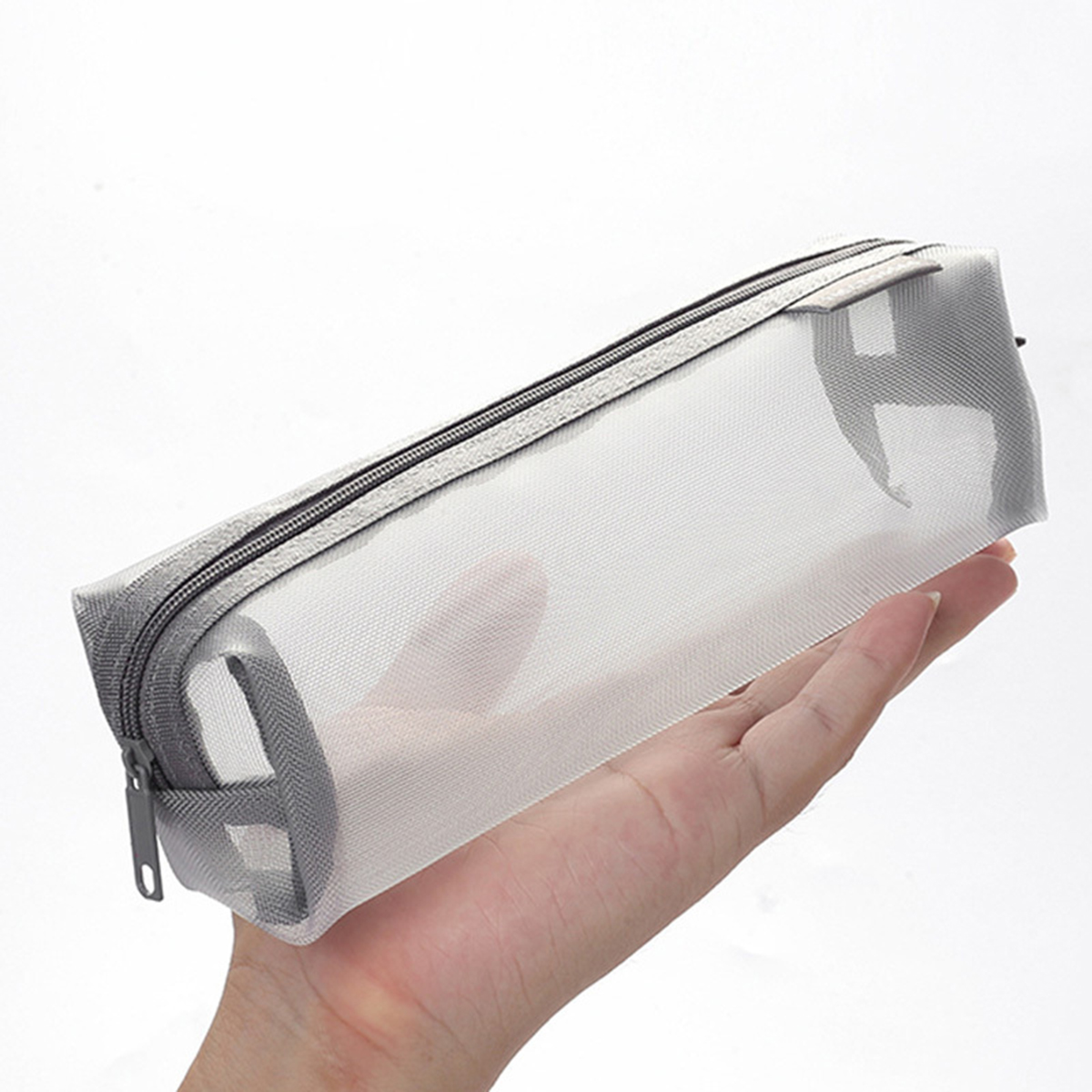 かわいいクリアメッシュペンケース、大容量ジッパー付き文房具オ - Aesthetic Large Pencil Case Pouch のレビューと価格