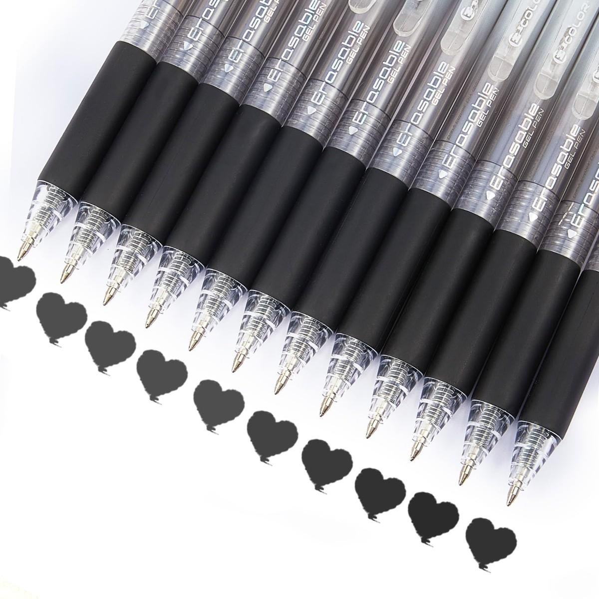 12本パック 0.7mm消せるゲルペン、滑らかな書き味、クリ - Retractable Eraser Pen Click のレビューと価格