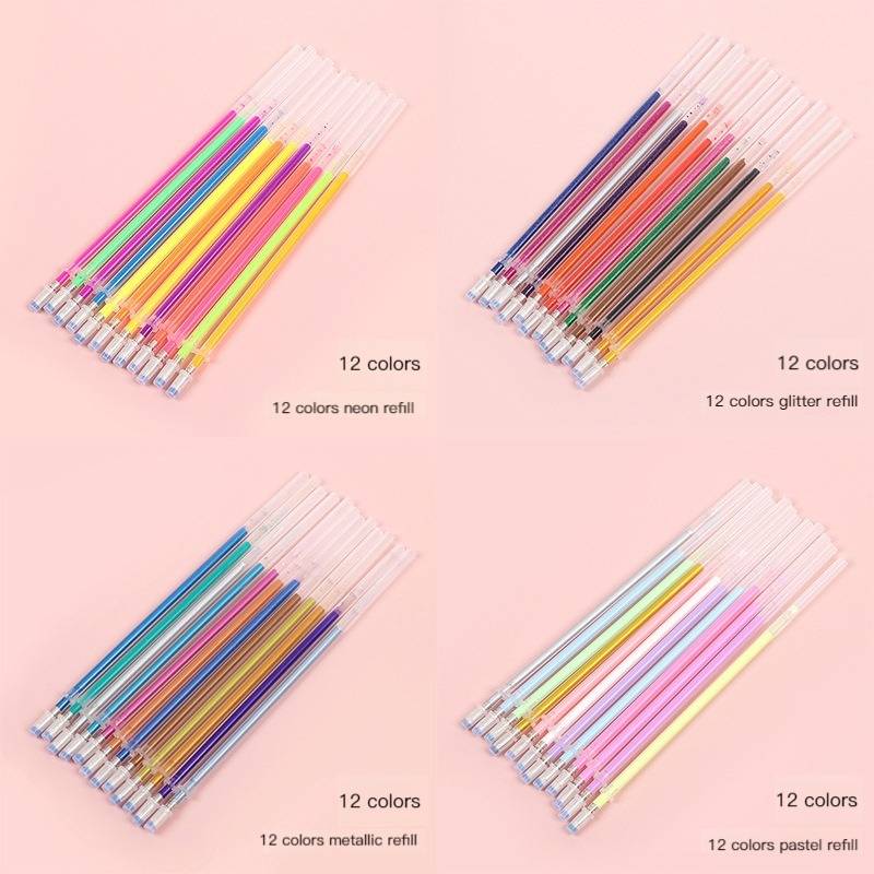 ゲルペンリフィルセット 12/100 色グリッターメタリック - Pastel Highlighter Set Double Ended のレビューと価格