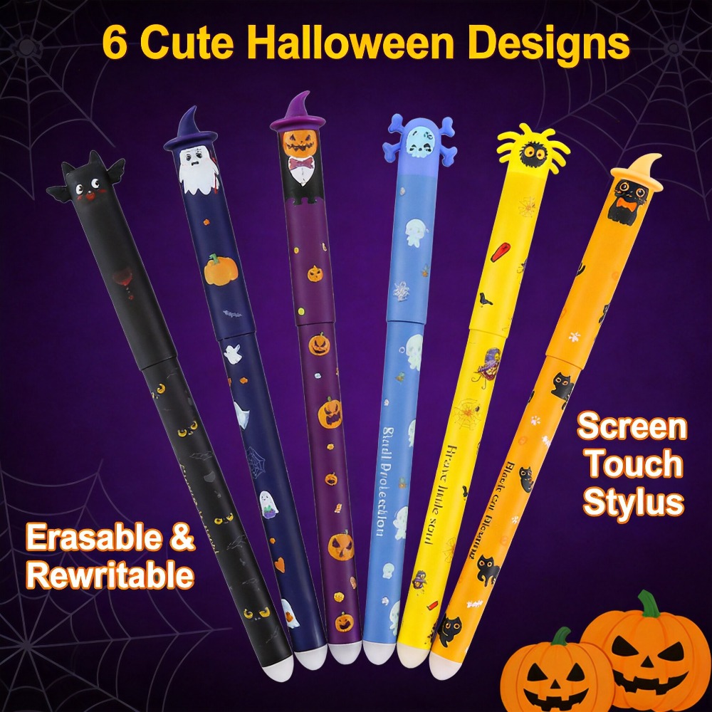 1-6本入り ハロウィン消せるゲルペン、0.7mm クリック - Retractable Eraser Pen Click のレビューと価格