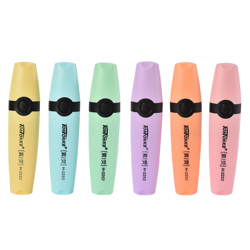 6 ピース/セット蛍光ペンパステルカラーチゼルチップマーカー - Pastel Highlighter Set Double Ended のレビューと価格