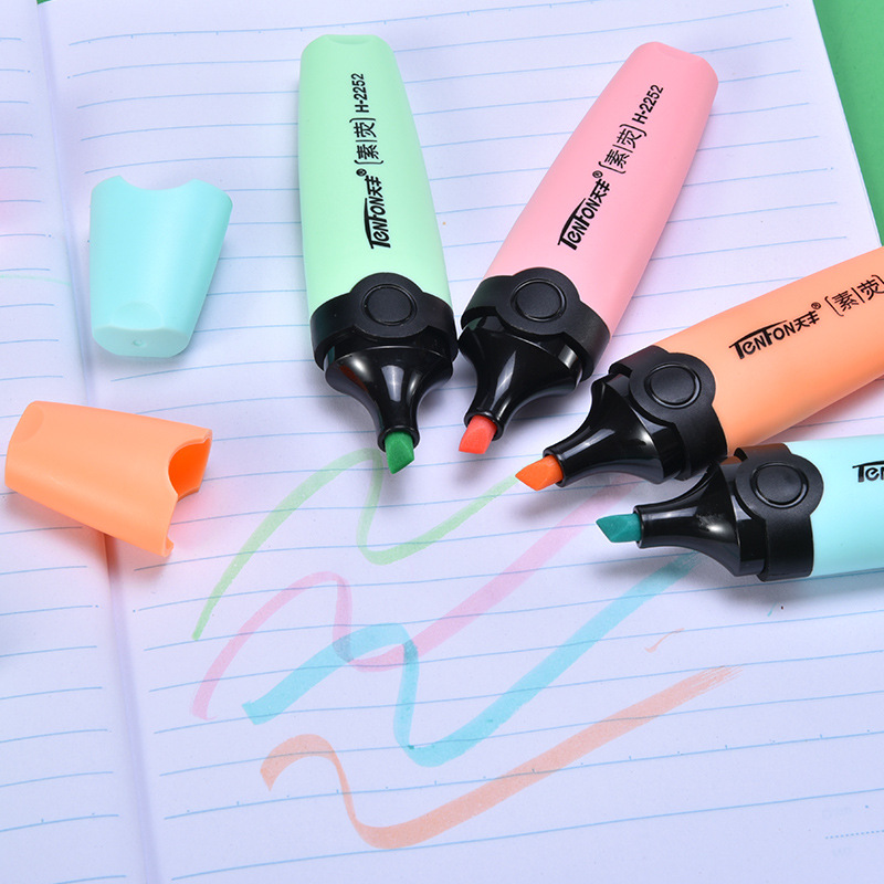 6 ピース/セット蛍光ペンパステルカラーチゼルチップマーカー - Pastel Highlighter Set Double Ended のレビューと価格