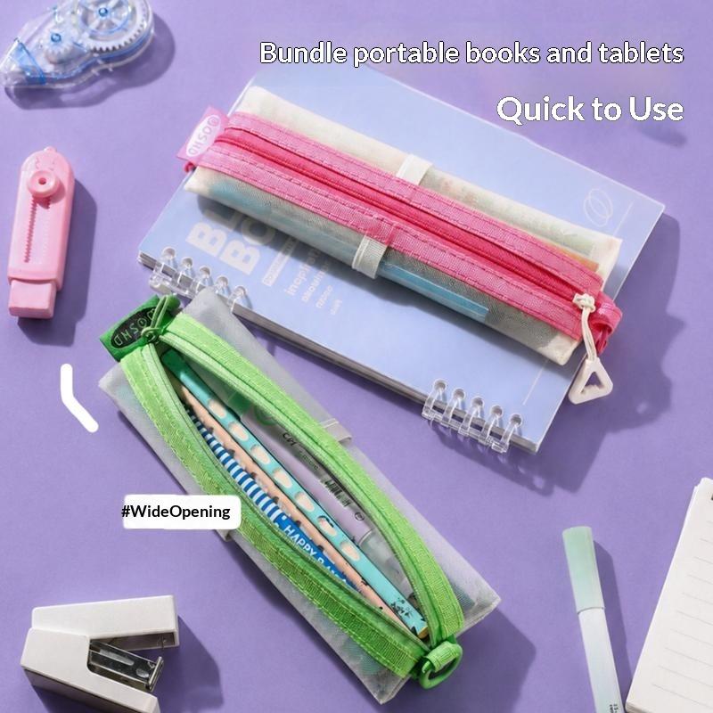 透明メッシュペンシルポーチ、ダブルジッパー、調節可能な固定ス - Clear Mesh Pencil Pouch For Exam のレビューと価格