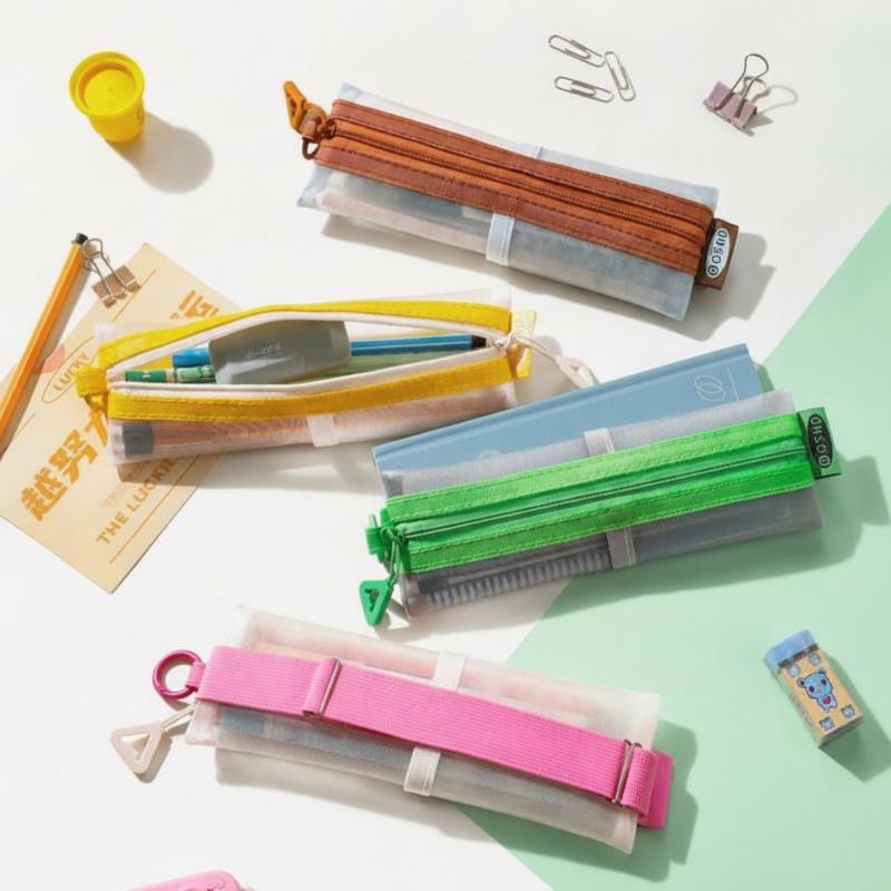透明メッシュペンシルポーチ、ダブルジッパー、調節可能な固定ス - Clear Mesh Pencil Pouch For Exam のレビューと価格