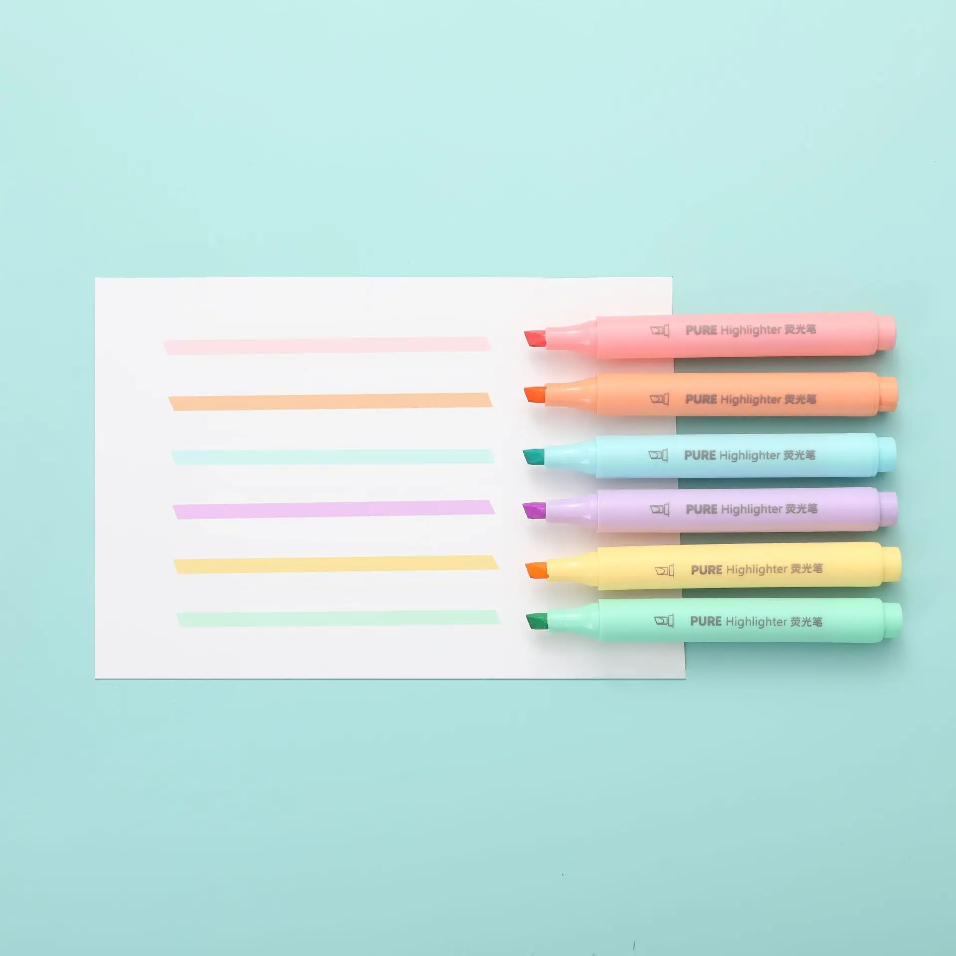 6 ピース/セットパステルカラーマカロン蛍光ペンマーカーペン - Pastel Highlighter Set Double Ended のレビューと価格