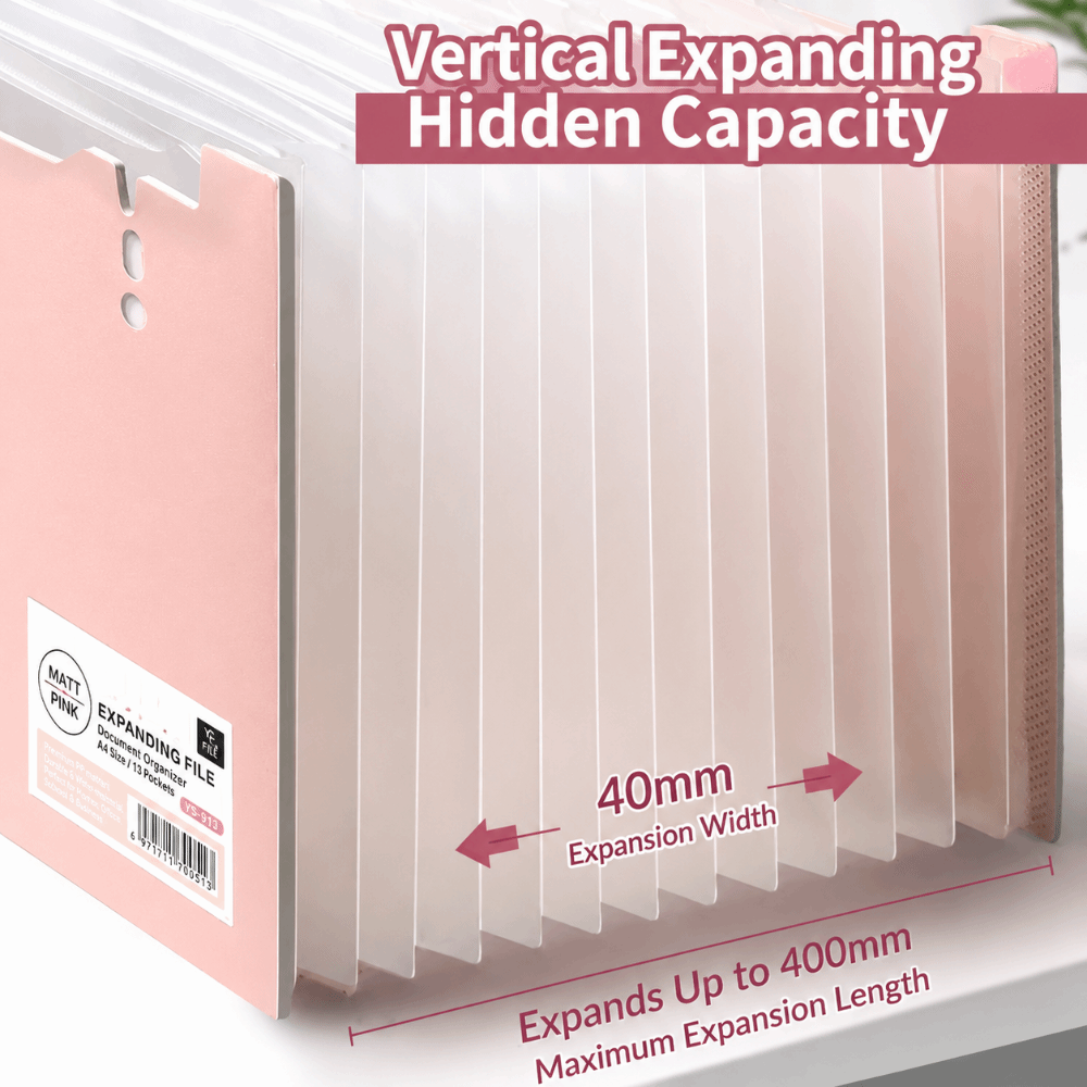 13 ポケット拡張ファイルフォルダー A4 垂直アコーディオ - Expandable Accordion File Folder 13 Pockets のレビューと価格