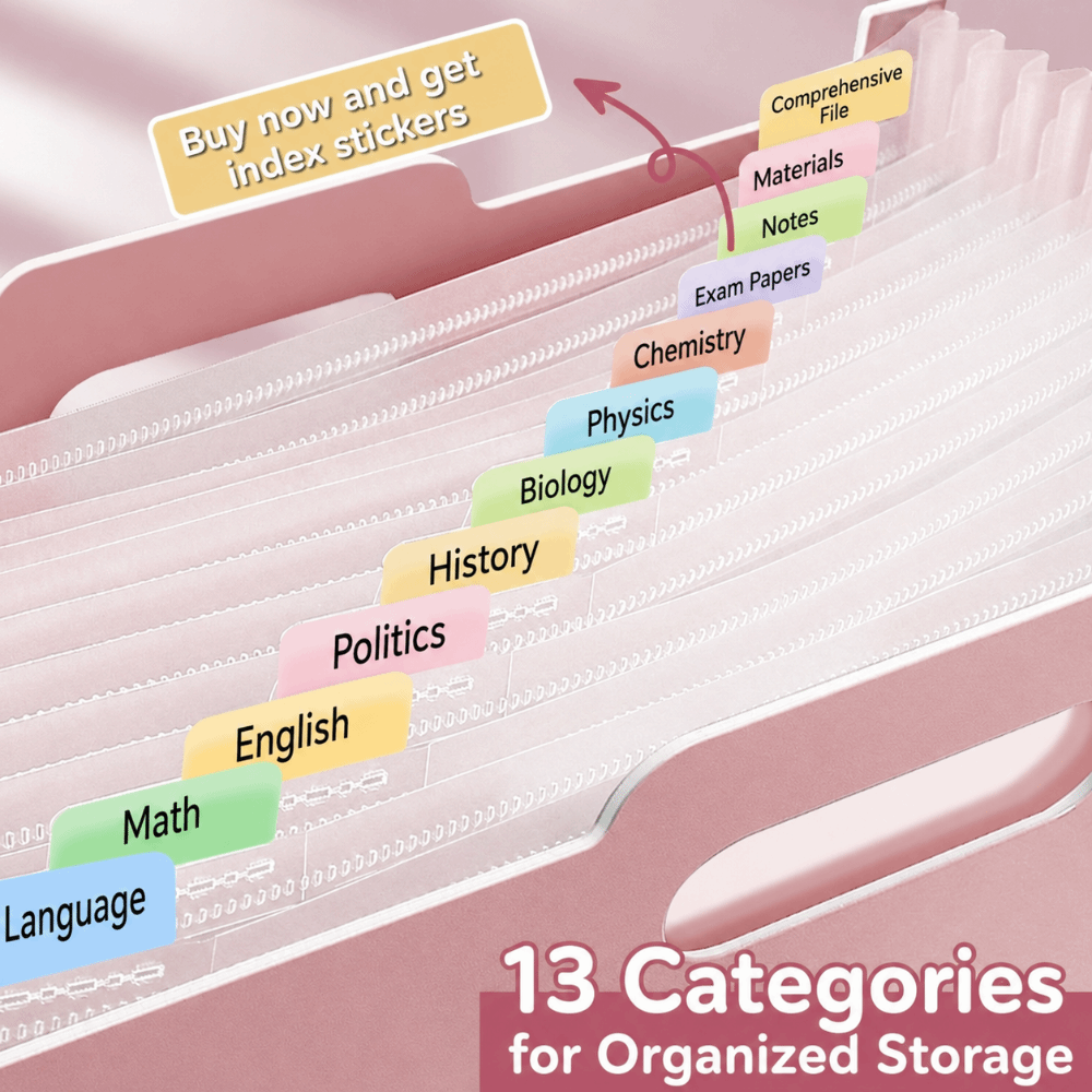 13 ポケット拡張ファイルフォルダー A4 垂直アコーディオ - Expandable Accordion File Folder 13 Pockets のレビューと価格